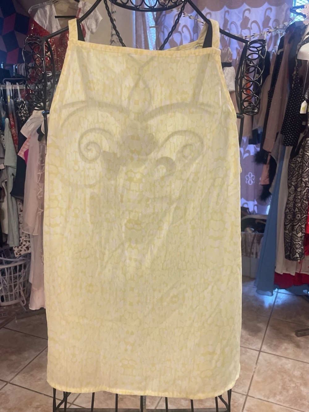 Women’s Light Yellow Printed Straight top